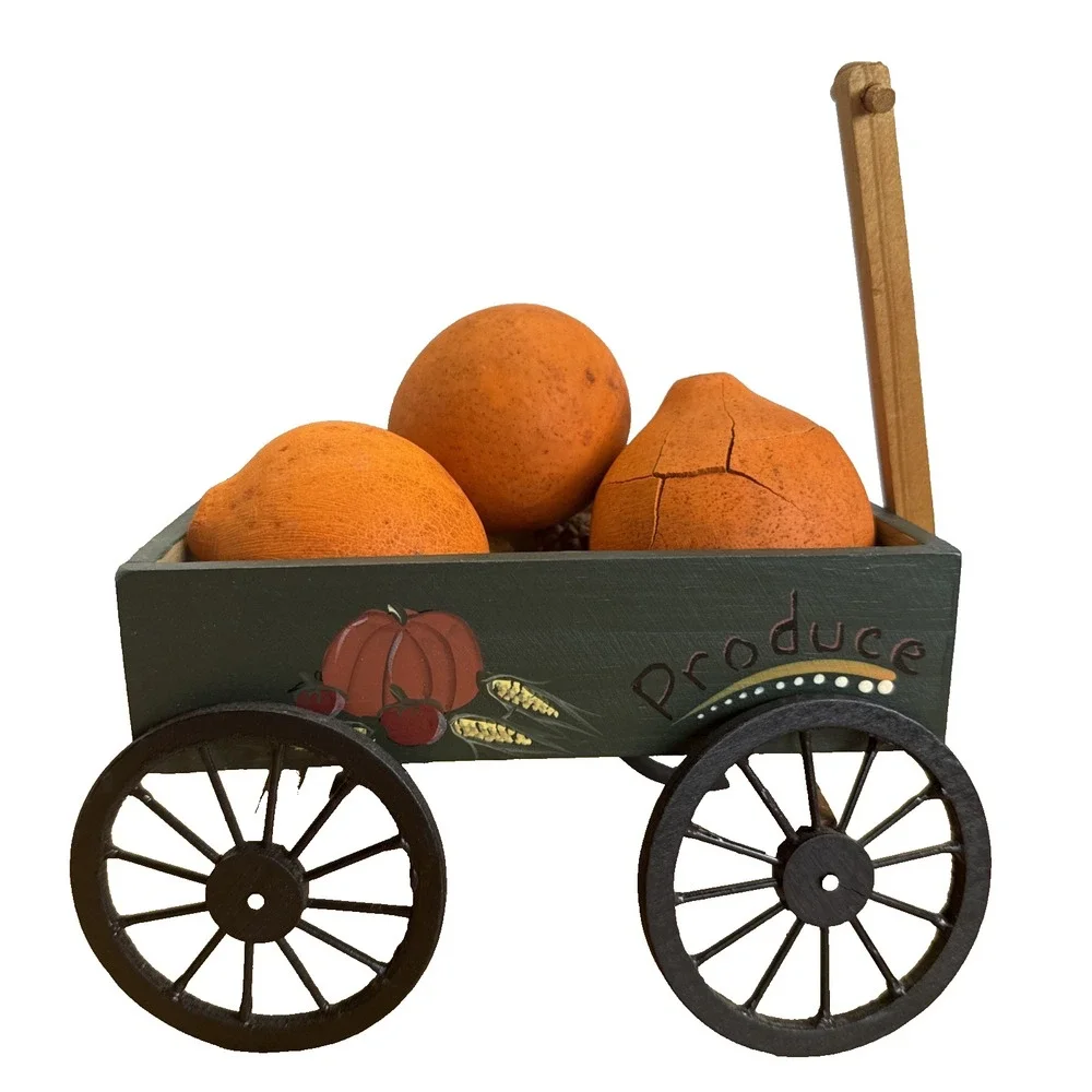 Rustic Country Produce Wagon Decor wooden produce farm